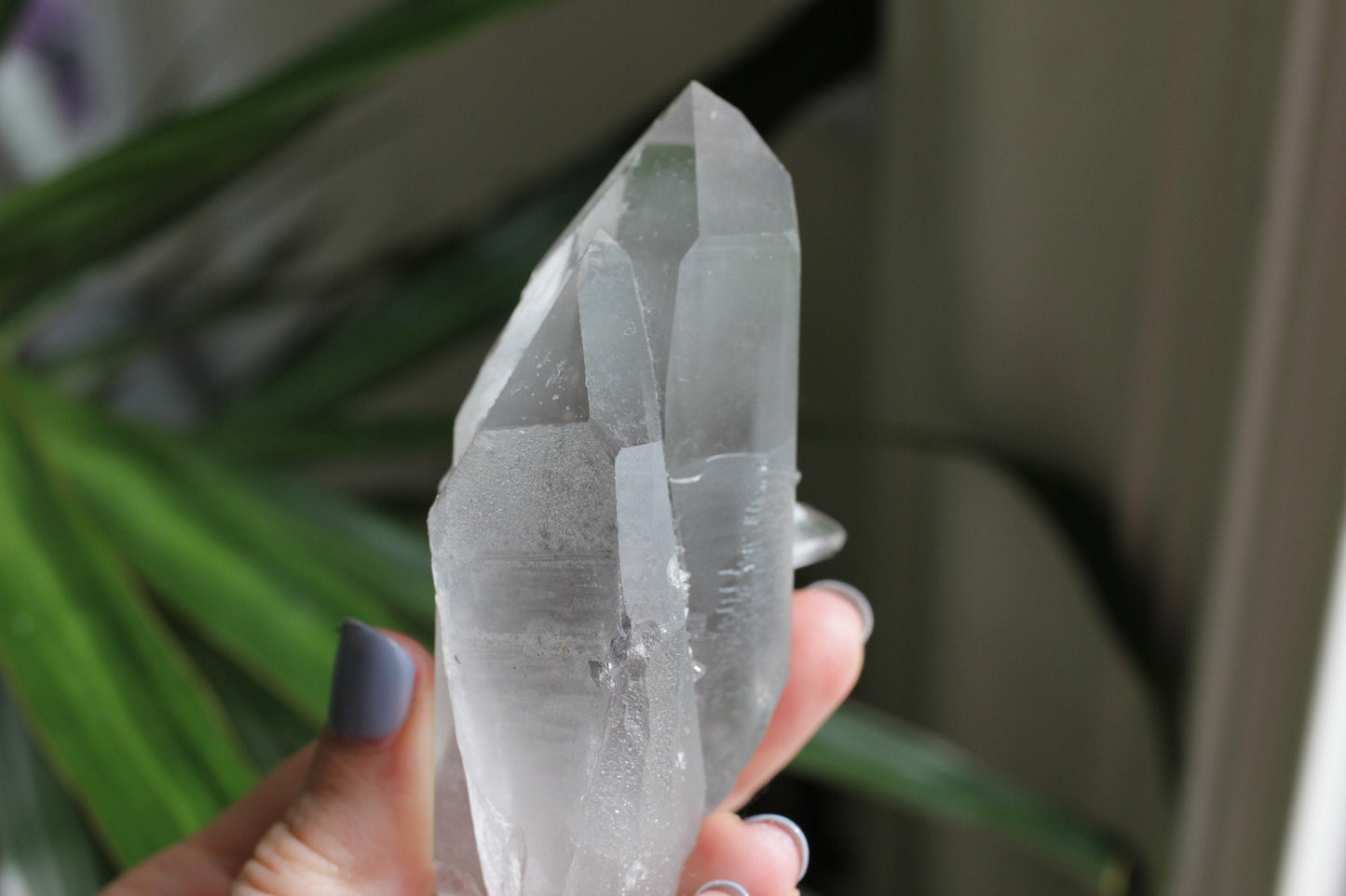 Twin Phantom Quartz 200g Rare Crystal Cluster with Light Grey Silver Phantom Inclusions