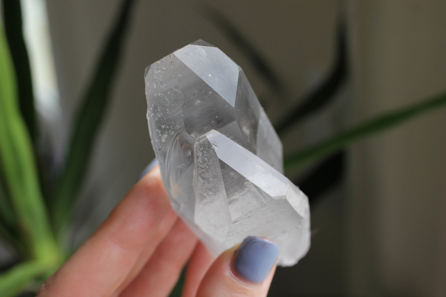 Twin Phantom Quartz 200g Rare Crystal Cluster with Light Grey Silver Phantom Inclusions