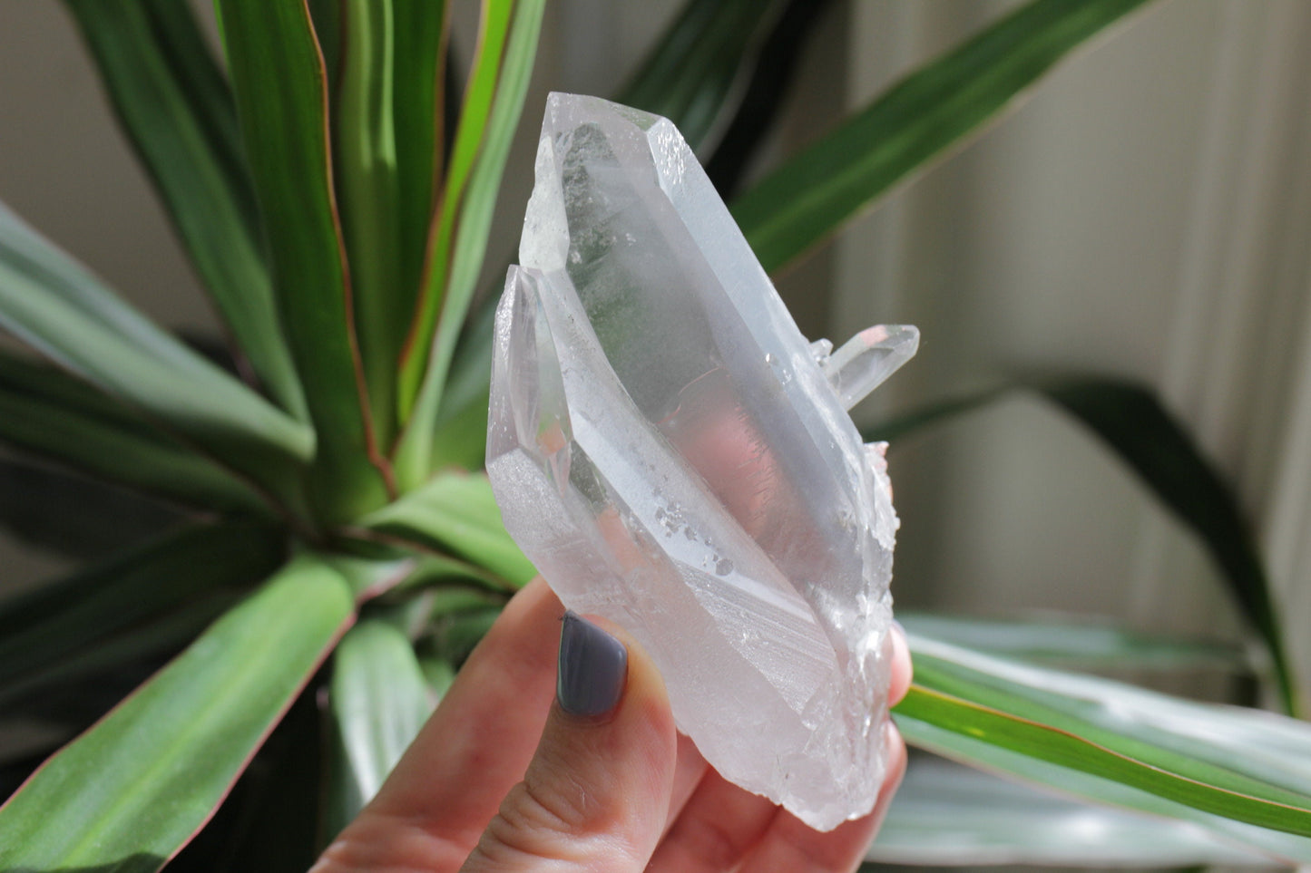 Twin Phantom Quartz 200g Rare Crystal Cluster with Light Grey Silver Phantom Inclusions