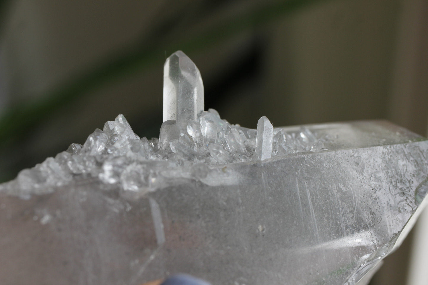 Twin Phantom Quartz 200g Rare Crystal Cluster with Light Grey Silver Phantom Inclusions