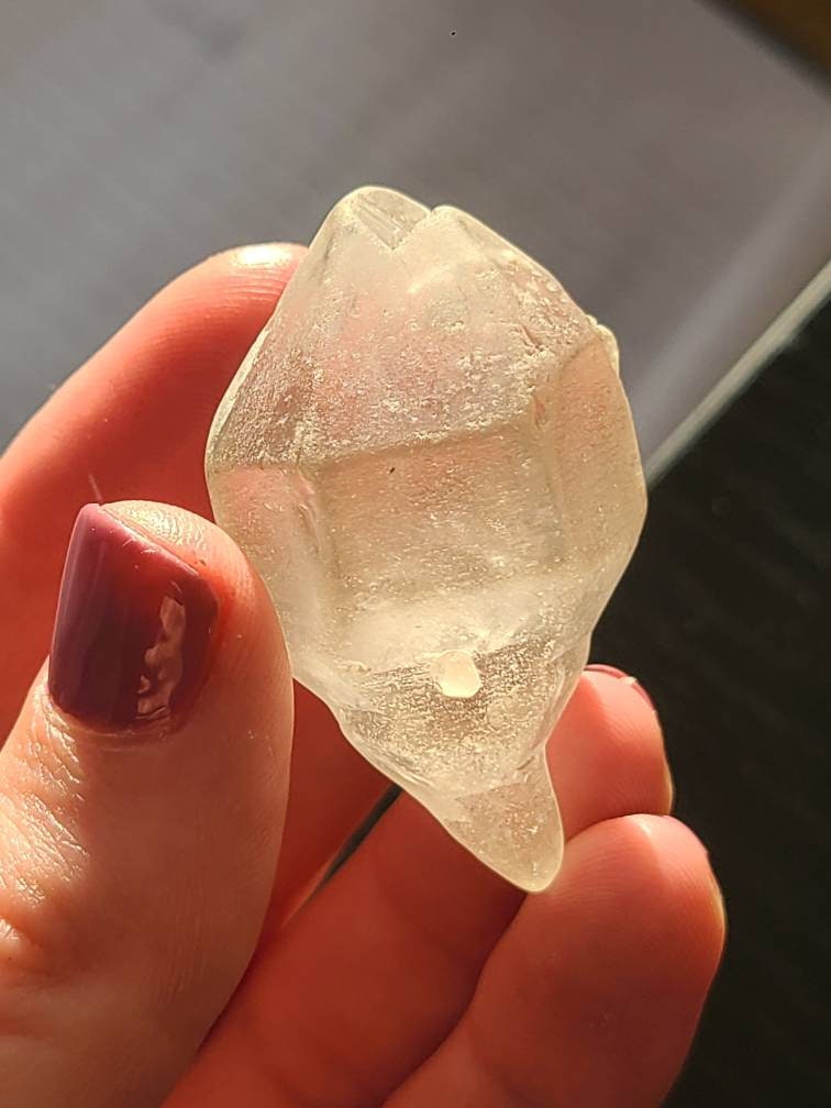 Rare Milky White DT Tibetan Quartz Scepter Crystal | River Tumbled, Terminated Collector Stone Specimen, High Altitude, Soft Texture Crystal