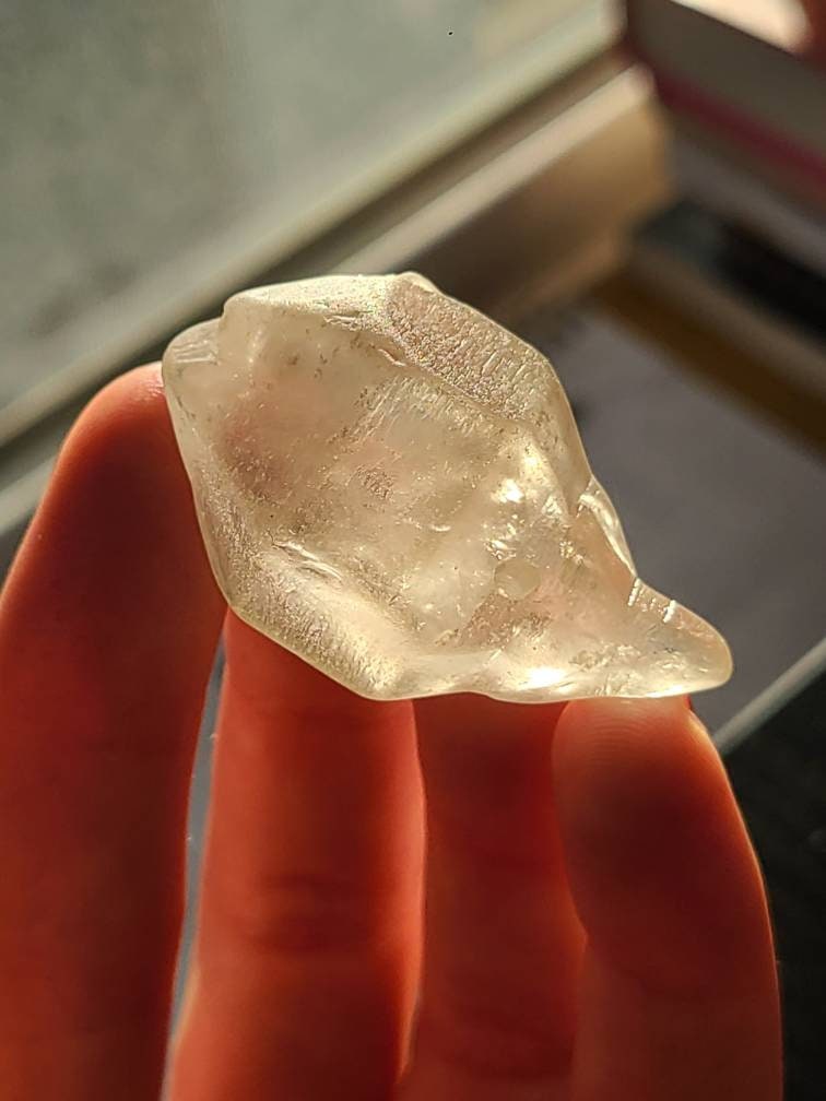 Rare Milky White DT Tibetan Quartz Scepter Crystal | River Tumbled, Terminated Collector Stone Specimen, High Altitude, Soft Texture Crystal