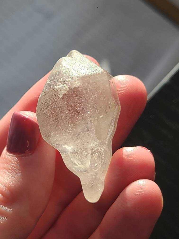Rare Milky White DT Tibetan Quartz Scepter Crystal | River Tumbled, Terminated Collector Stone Specimen, High Altitude, Soft Texture Crystal