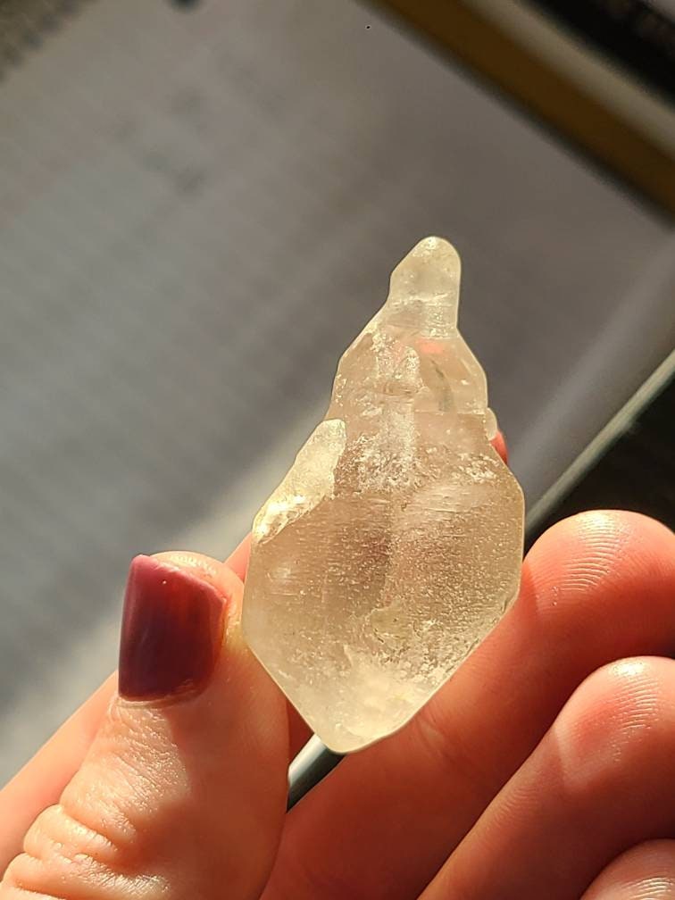 Rare Milky White DT Tibetan Quartz Scepter Crystal | River Tumbled, Terminated Collector Stone Specimen, High Altitude, Soft Texture Crystal