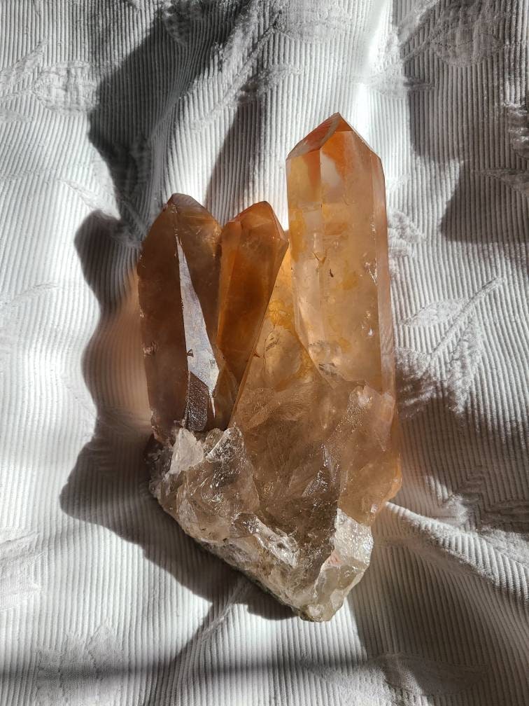 Tangerine Quartz, Beautiful Brazilian Quartz Cluster, Largest of the Pocket