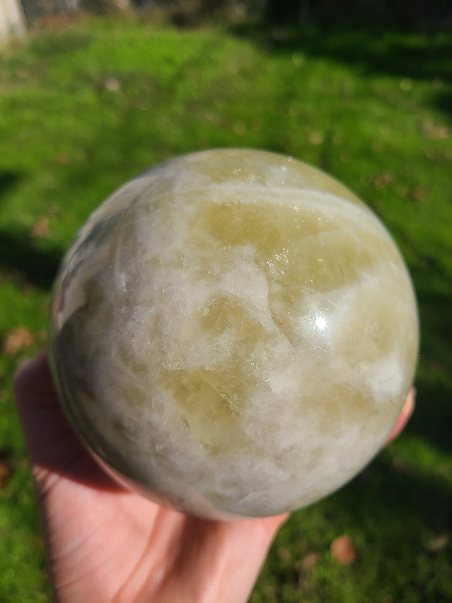 XL Natural Citrine Sphere | Large Natural Yellow Unheated Citrine Crystal