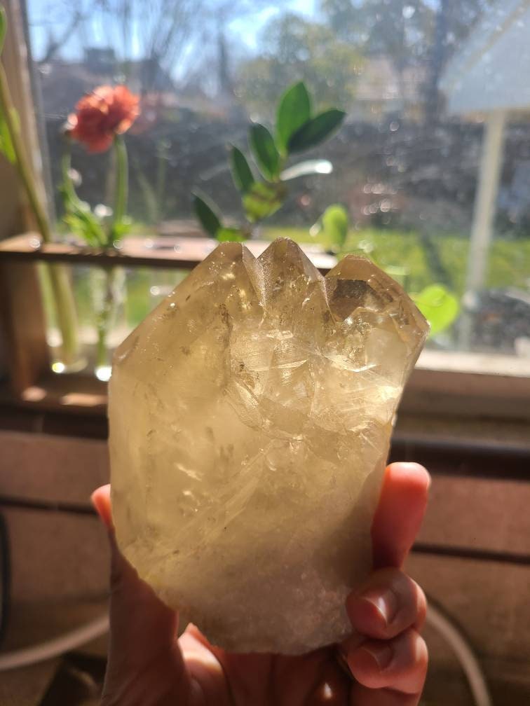 Large Glowing Raw Citrine | Natural Triplet/Cluster <100