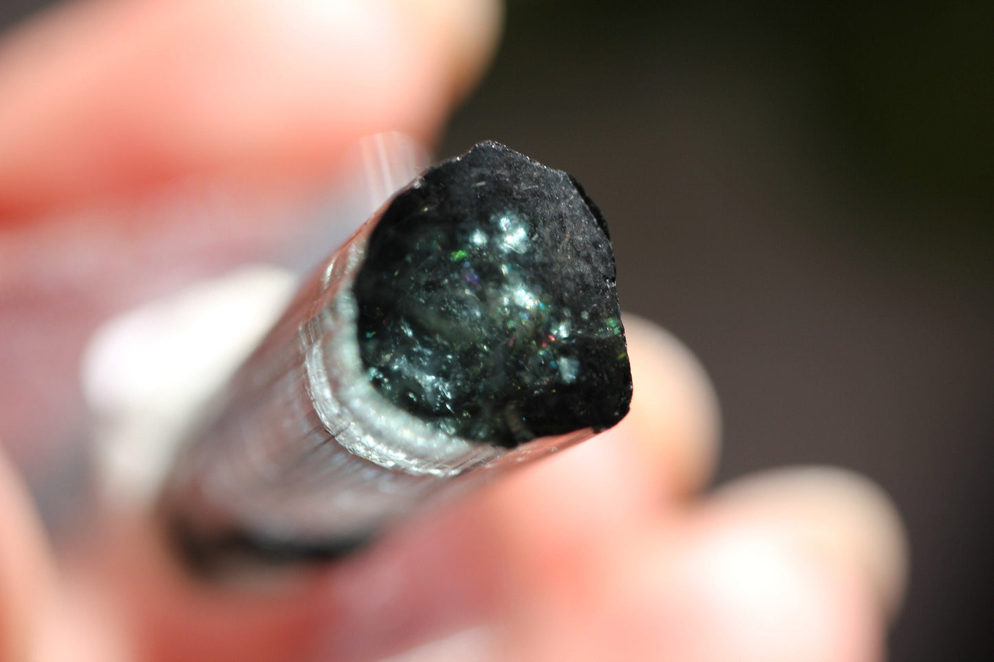 7.2g Beautiful Blue Indicolite Tourmaline Crystal | From Pedeniera Brazil | Terminated Collector Specimen with Black Tourmaline & Lepidolite