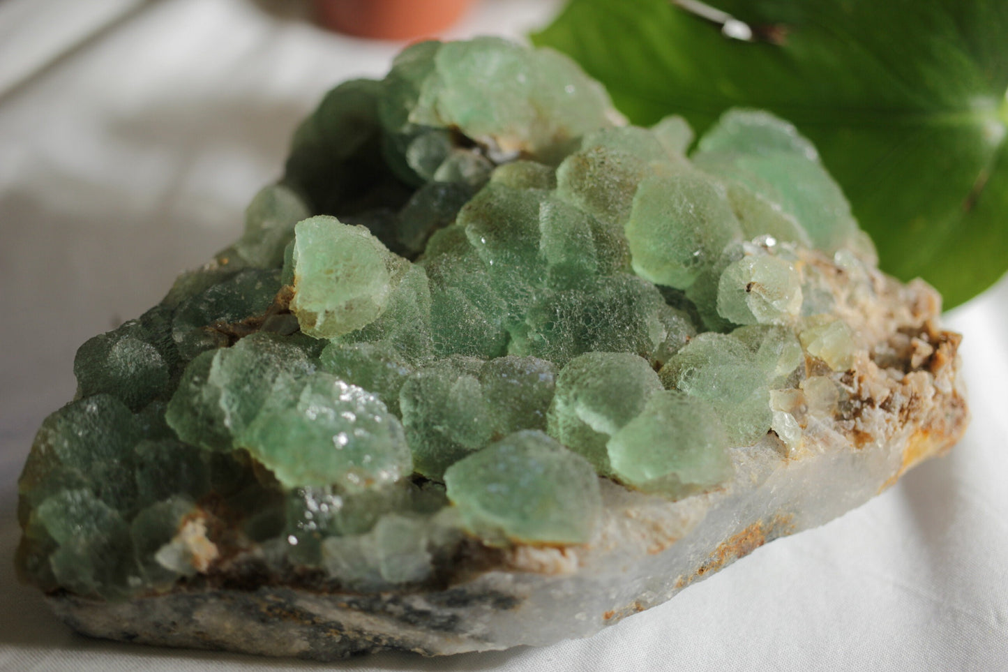 Large Rare Fluorite on Matrix | Botryoidal Green Flourite Crystal