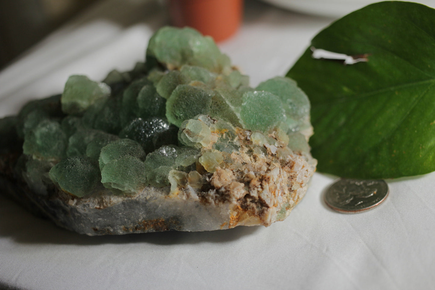 Large Rare Fluorite on Matrix | Botryoidal Green Flourite Crystal
