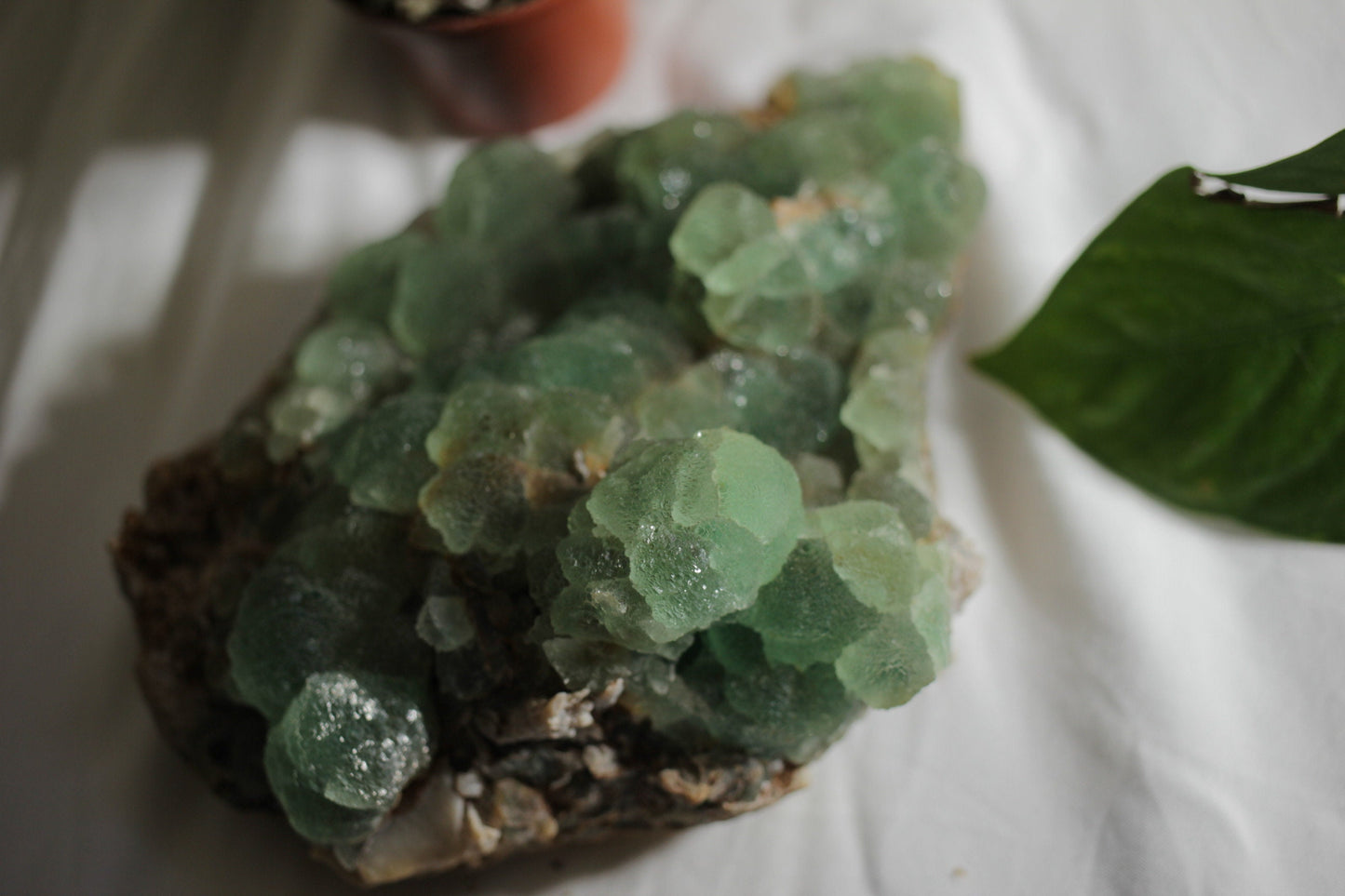 Large Rare Fluorite on Matrix | Botryoidal Green Flourite Crystal