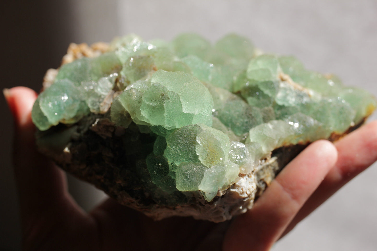Large Rare Fluorite on Matrix | Botryoidal Green Flourite Crystal