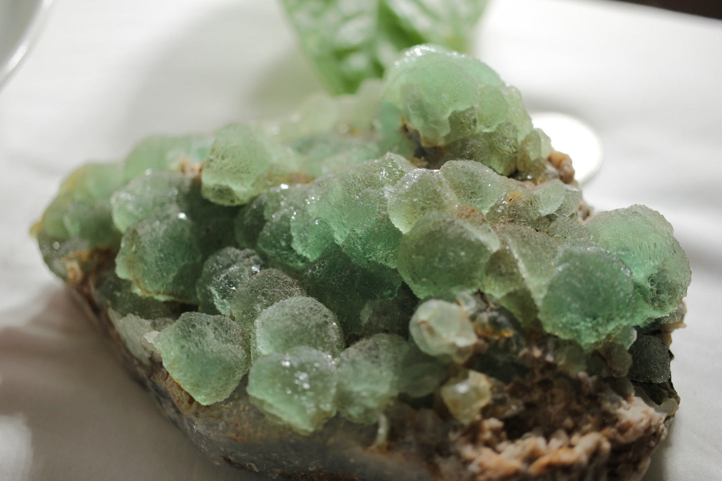 Large Rare Fluorite on Matrix | Botryoidal Green Flourite Crystal