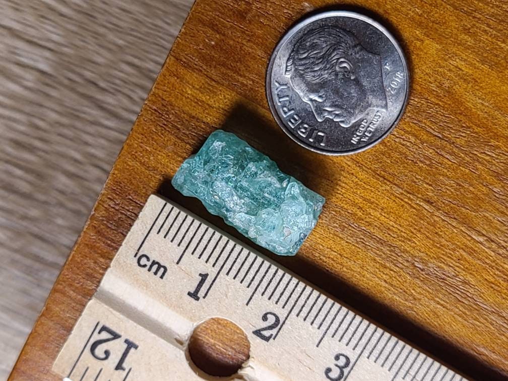 11.5ct Etched Columbian Emerald Crystal, 2.3g Gemstone | Double Terminated, Rare Raw Collector Gem, Columbia | May Birthstone Jewelry Gem