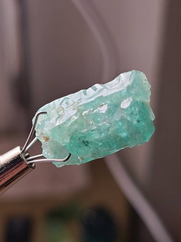 11.5ct Etched Columbian Emerald Crystal, 2.3g Gemstone | Double Terminated, Rare Raw Collector Gem, Columbia | May Birthstone Jewelry Gem