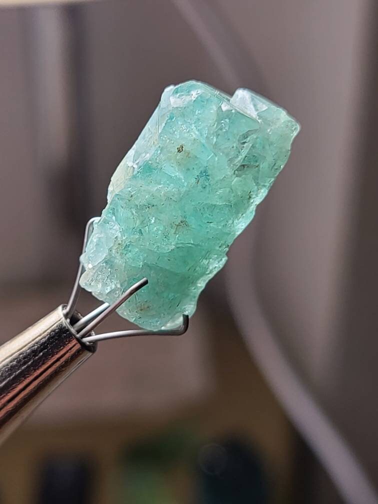 11.5ct Etched Columbian Emerald Crystal, 2.3g Gemstone | Double Terminated, Rare Raw Collector Gem, Columbia | May Birthstone Jewelry Gem