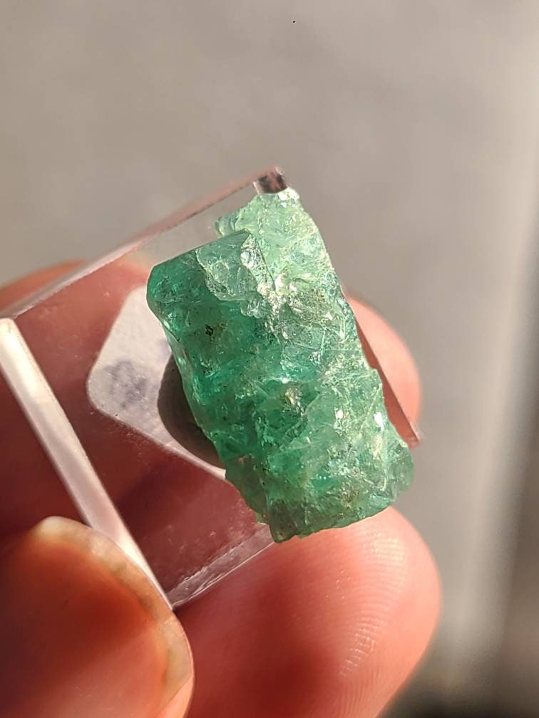 11.5ct Etched Columbian Emerald Crystal, 2.3g Gemstone | Double Terminated, Rare Raw Collector Gem, Columbia | May Birthstone Jewelry Gem