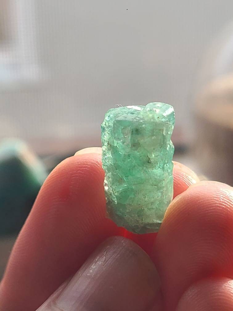 11.5ct Etched Columbian Emerald Crystal, 2.3g Gemstone | Double Terminated, Rare Raw Collector Gem, Columbia | May Birthstone Jewelry Gem