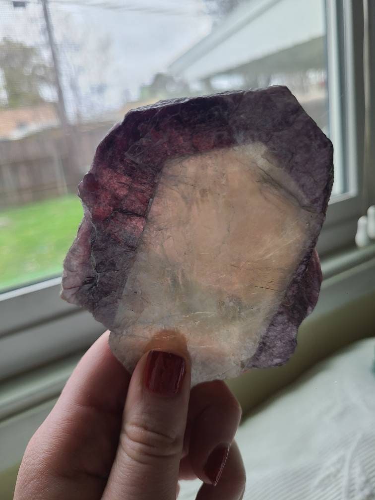 Large Raw Lepidolite 'Slice' | 132.6g XL Mica Mirror <100
