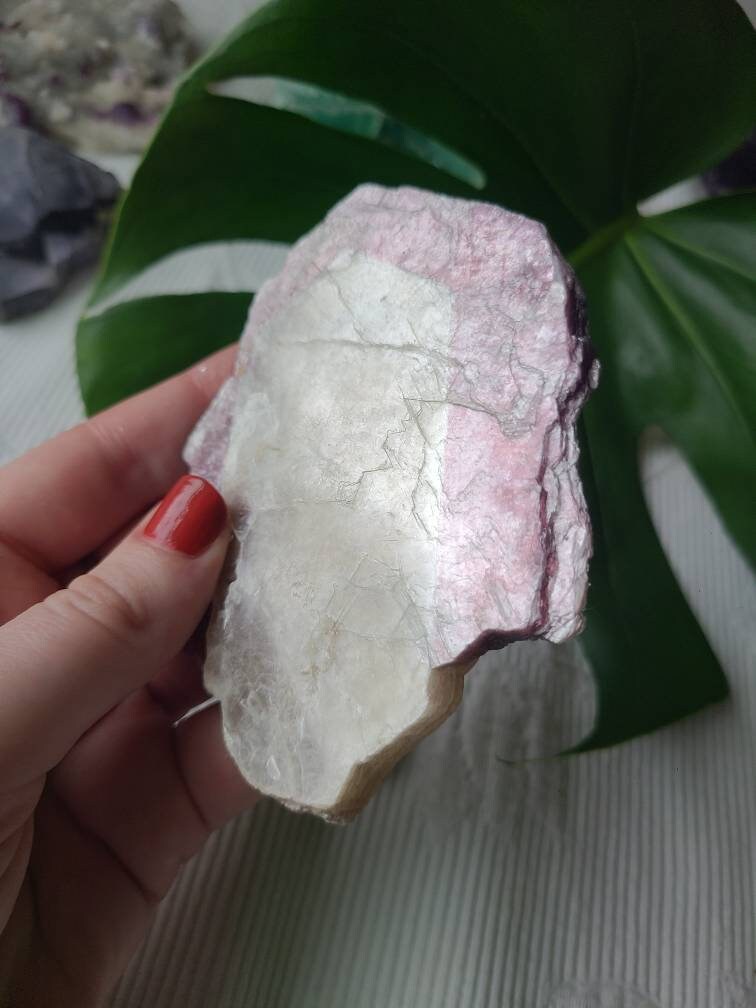 Large Raw Lepidolite 'Slice' | 132.6g XL Mica Mirror <100