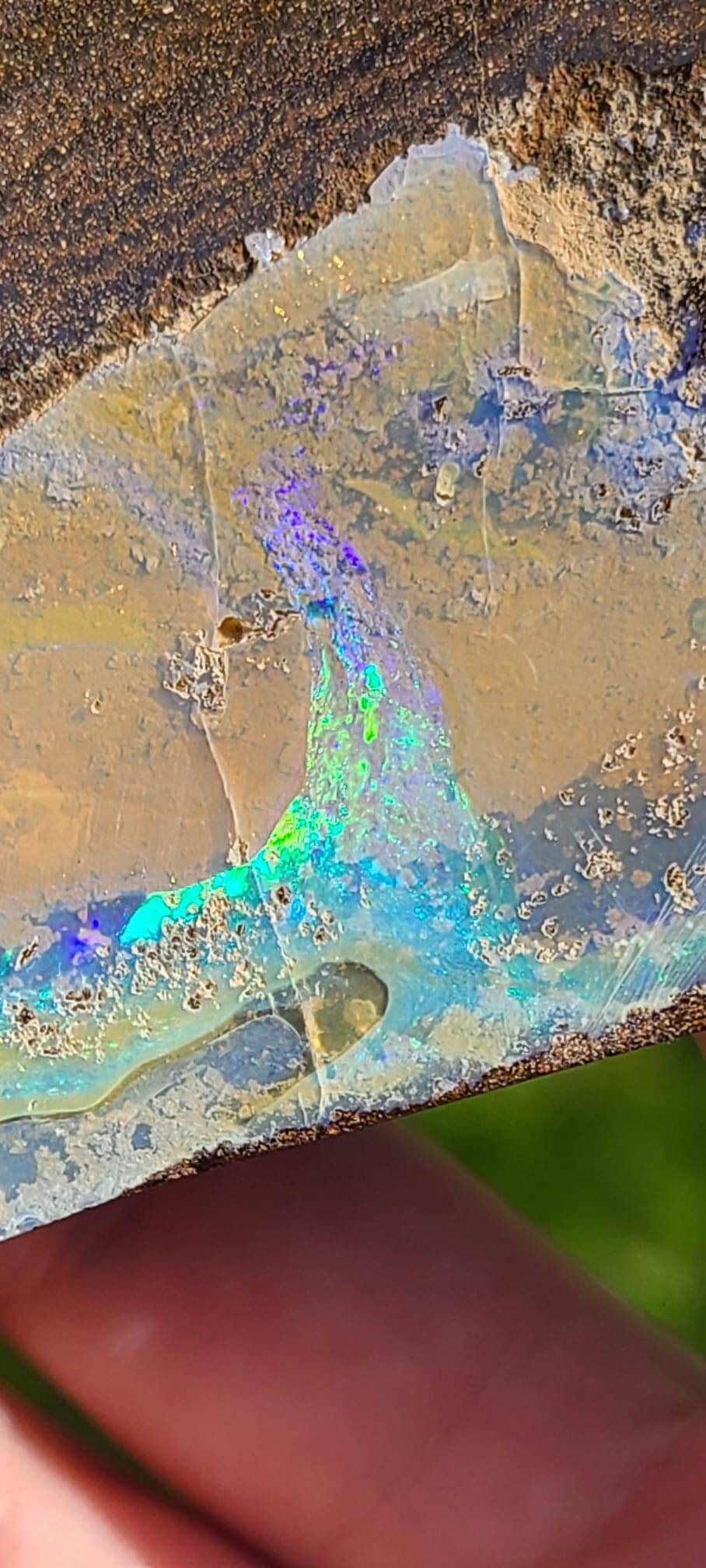 Big Boulder Opal from Australia | Large 178g Matrix Host Stone and Double Sided Opal Rainbow Flash | High End Desk, Cabinet Crystal