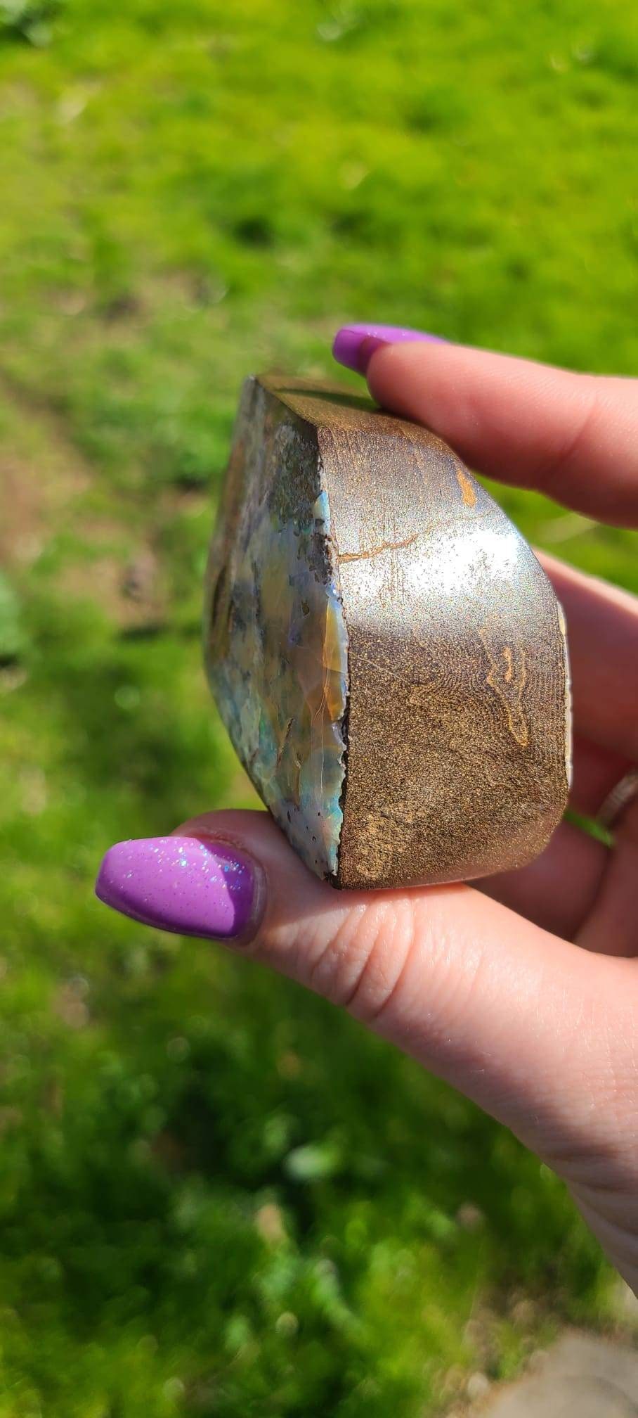 Big Boulder Opal from Australia | Large 178g Matrix Host Stone and Double Sided Opal Rainbow Flash | High End Desk, Cabinet Crystal
