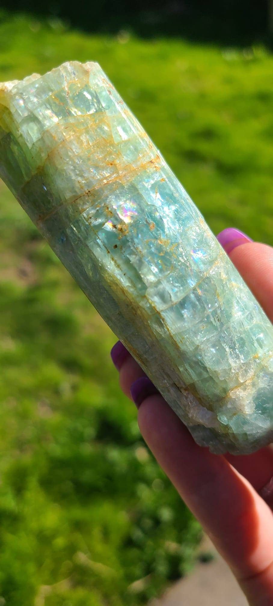 Huge 175g Aquamarine Crystal Full of Rainbows | XL Raw Aqua Blue Beryl Specimen from Pakistan | Epic March Baby Gift, Collection Stone