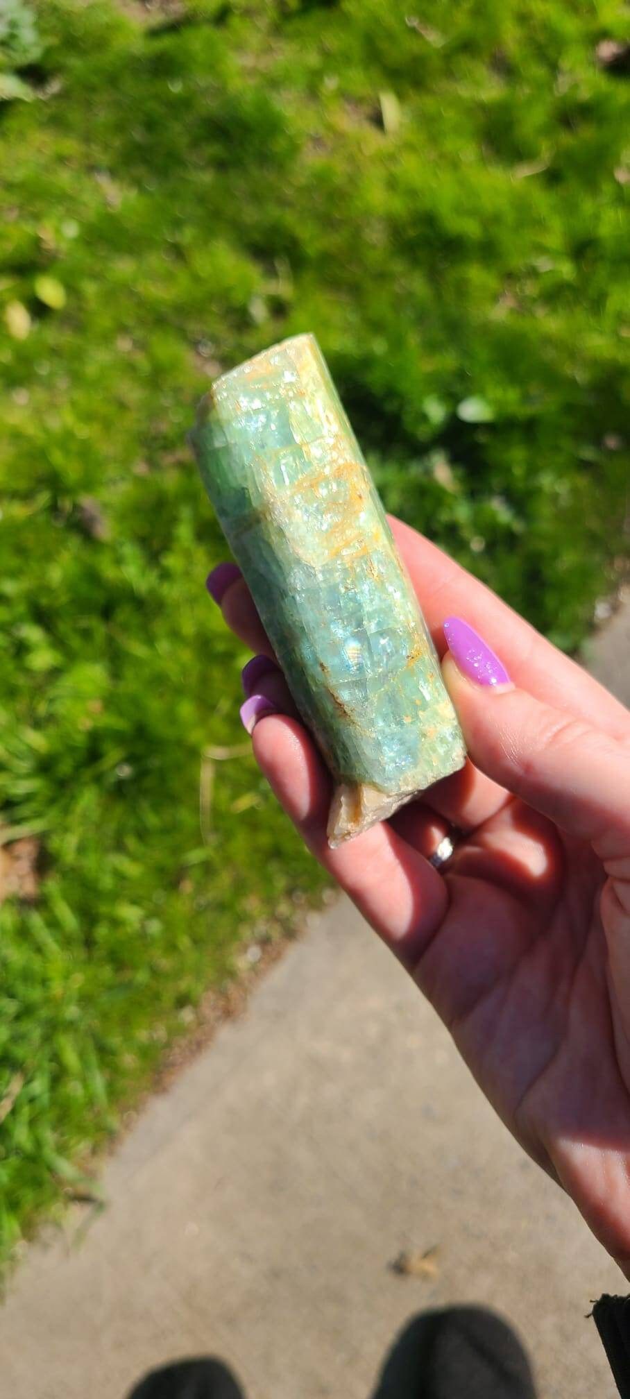 Huge 175g Aquamarine Crystal Full of Rainbows | XL Raw Aqua Blue Beryl Specimen from Pakistan | Epic March Baby Gift, Collection Stone