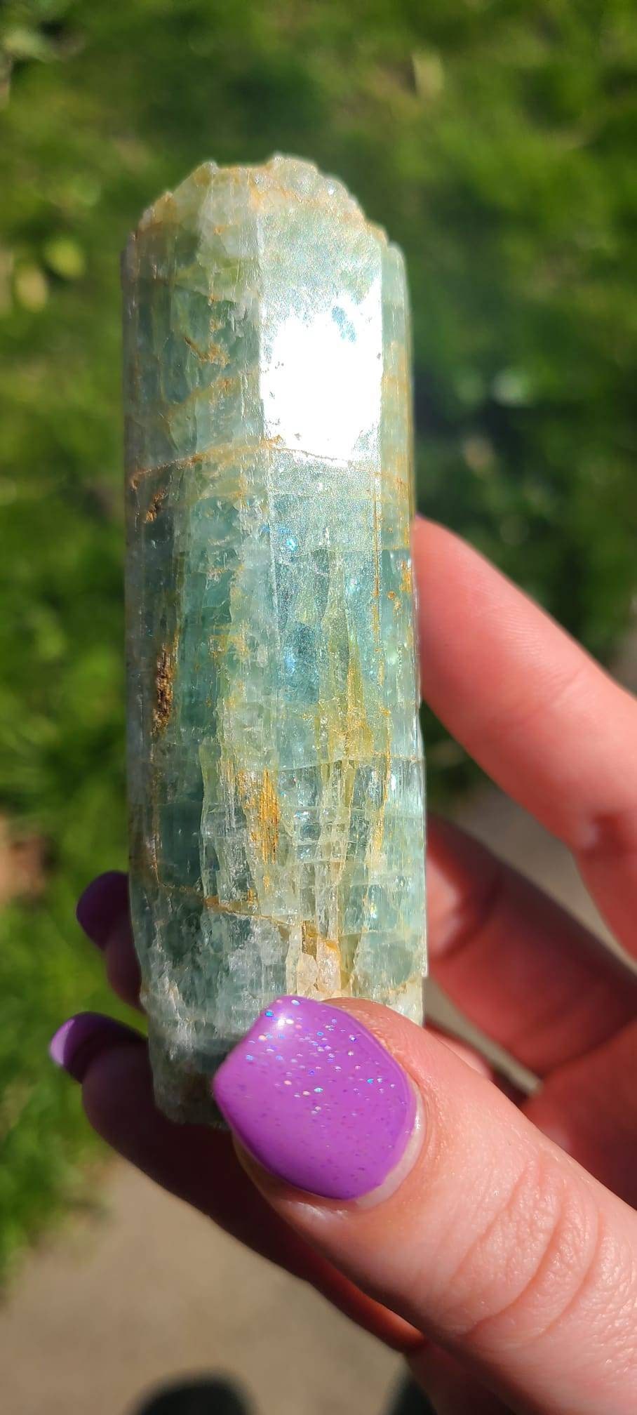 Huge 175g Aquamarine Crystal Full of Rainbows | XL Raw Aqua Blue Beryl Specimen from Pakistan | Epic March Baby Gift, Collection Stone