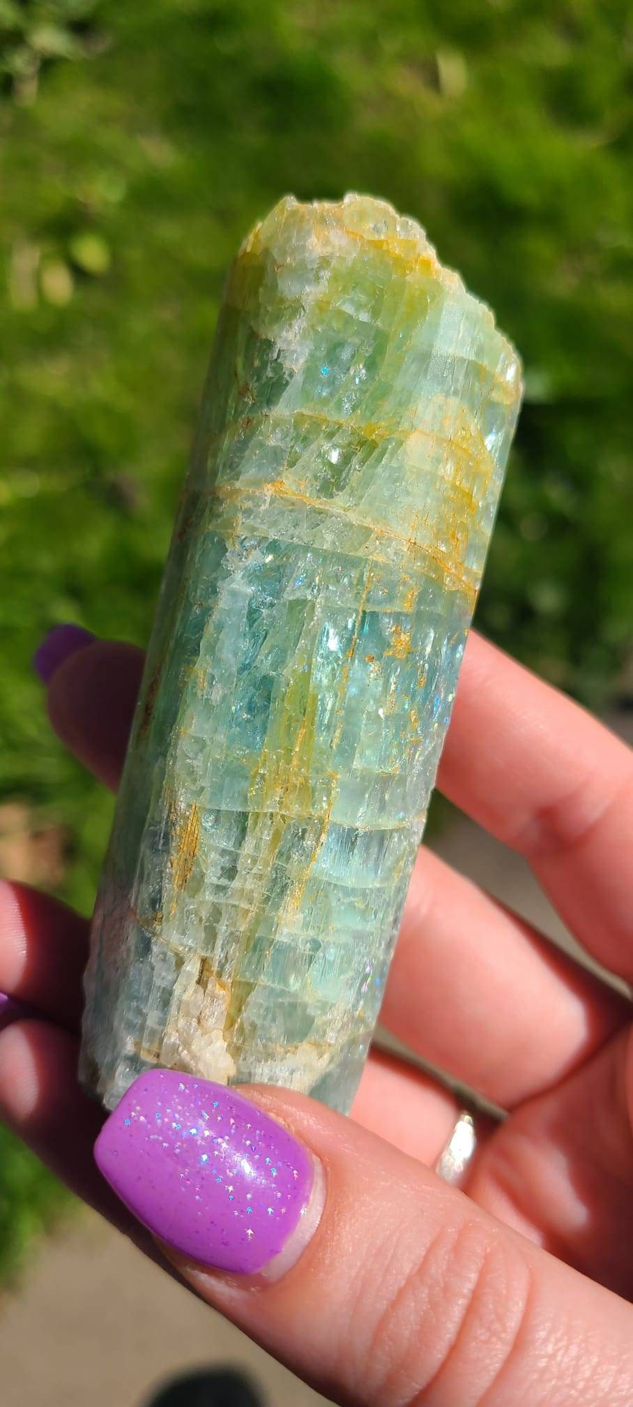 Huge 175g Aquamarine Crystal Full of Rainbows | XL Raw Aqua Blue Beryl Specimen from Pakistan | Epic March Baby Gift, Collection Stone