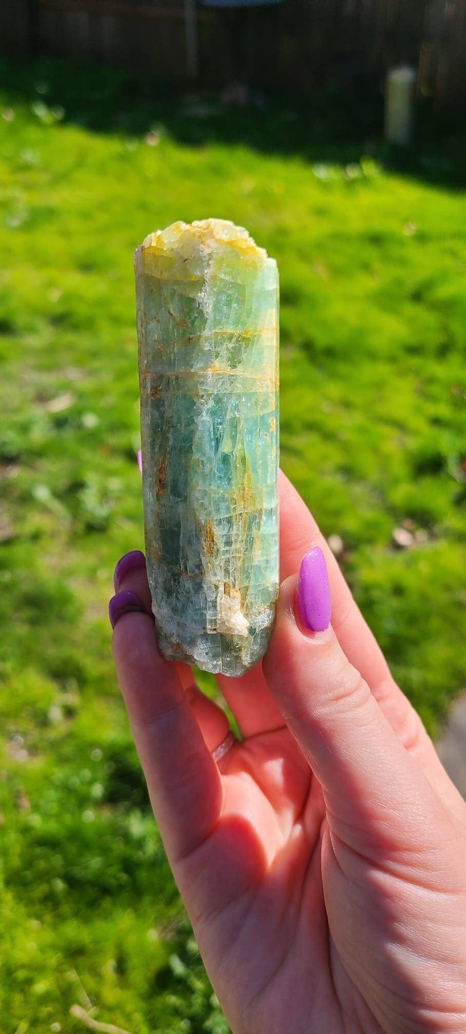 Huge 175g Aquamarine Crystal Full of Rainbows | XL Raw Aqua Blue Beryl Specimen from Pakistan | Epic March Baby Gift, Collection Stone