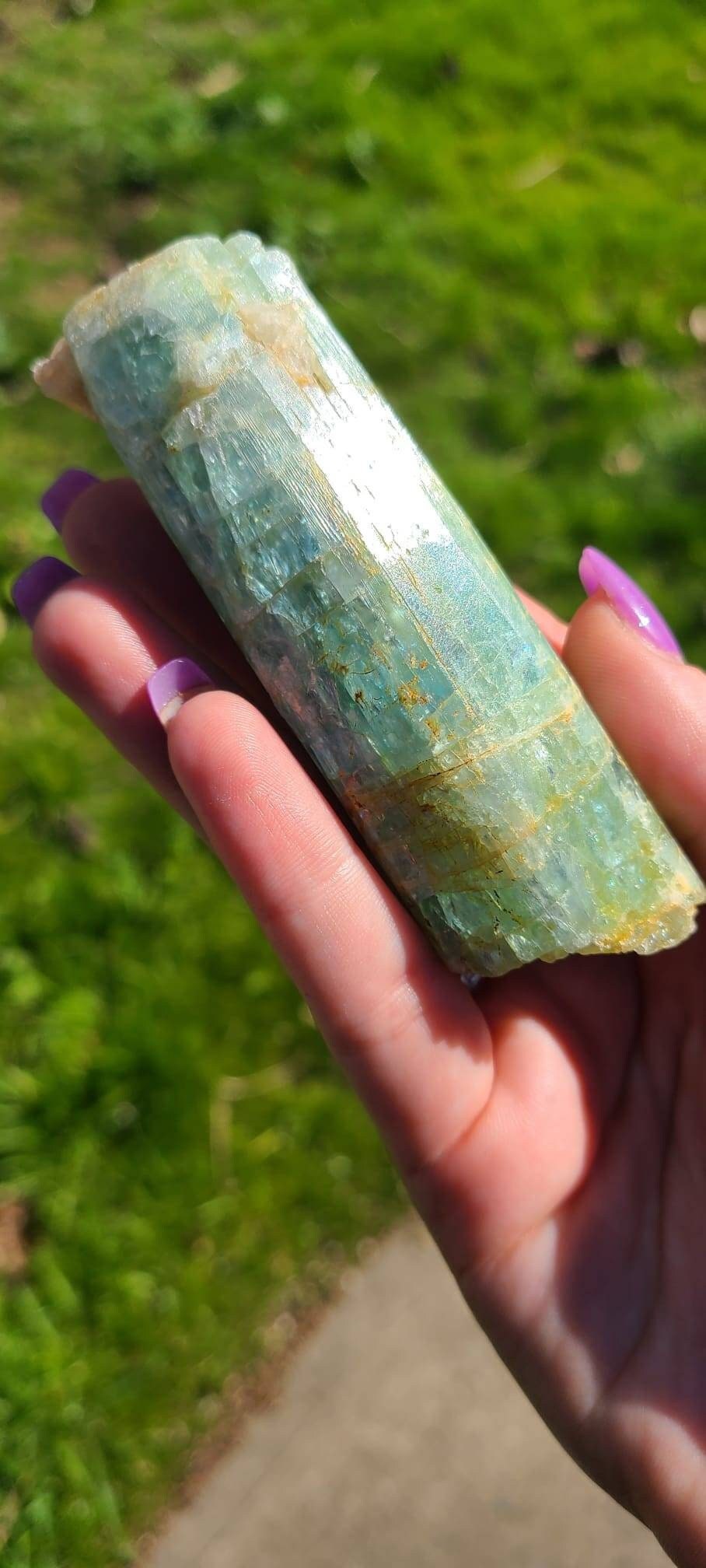 Huge 175g Aquamarine Crystal Full of Rainbows | XL Raw Aqua Blue Beryl Specimen from Pakistan | Epic March Baby Gift, Collection Stone