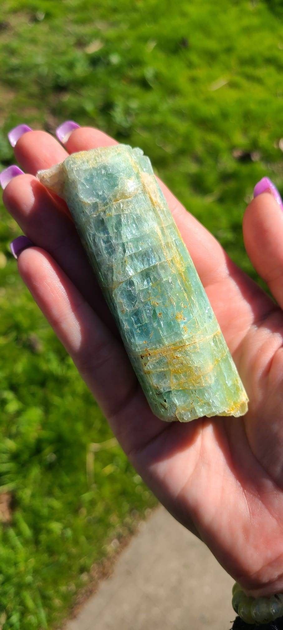 Huge 175g Aquamarine Crystal Full of Rainbows | XL Raw Aqua Blue Beryl Specimen from Pakistan | Epic March Baby Gift, Collection Stone