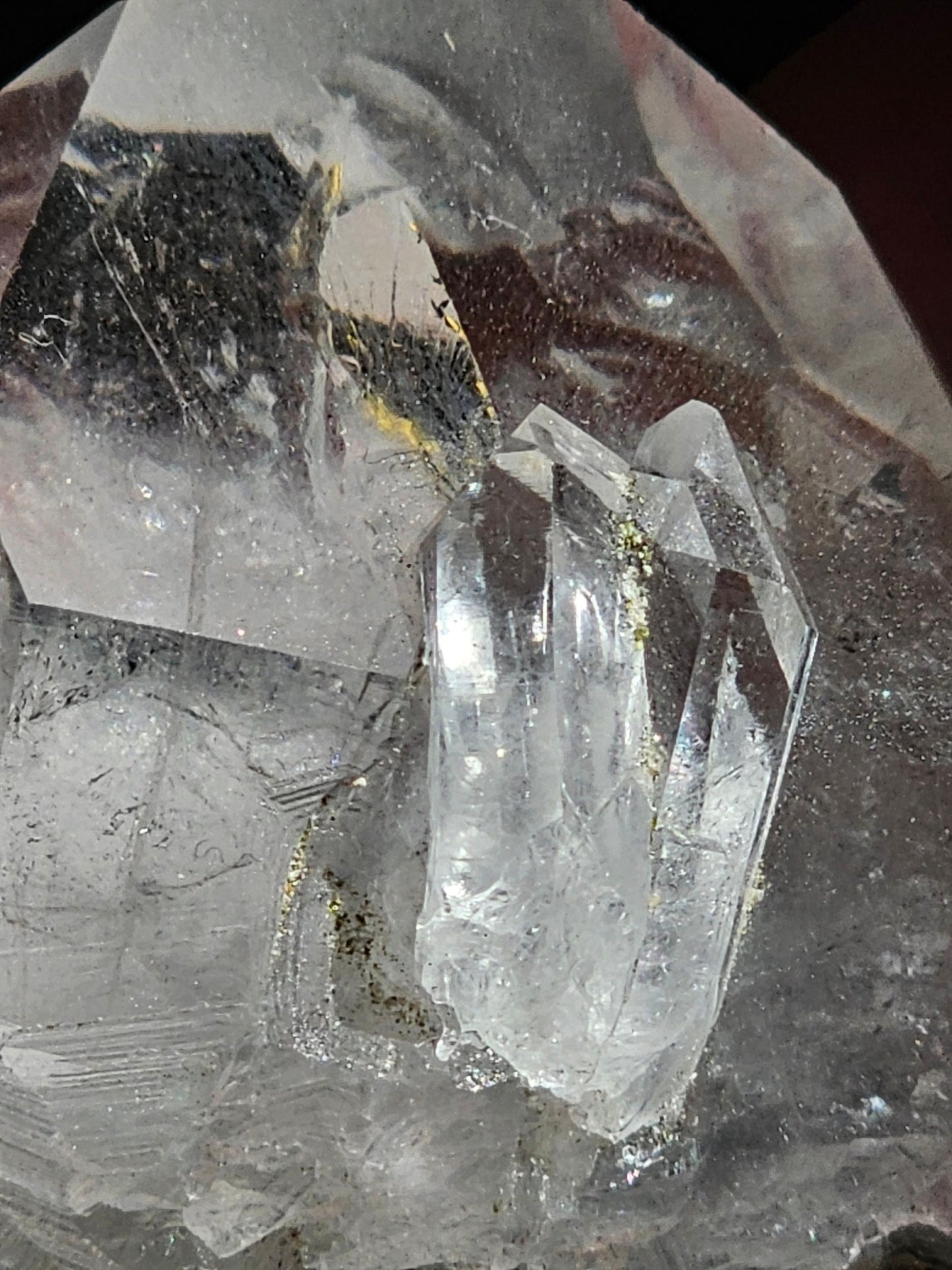 86g Clear Quartz with Epidote, Raw Rare Crystal Combo, Glassy, Terminated Specimen with Twins, Sidecar Crystal, Forest Green and White Clear
