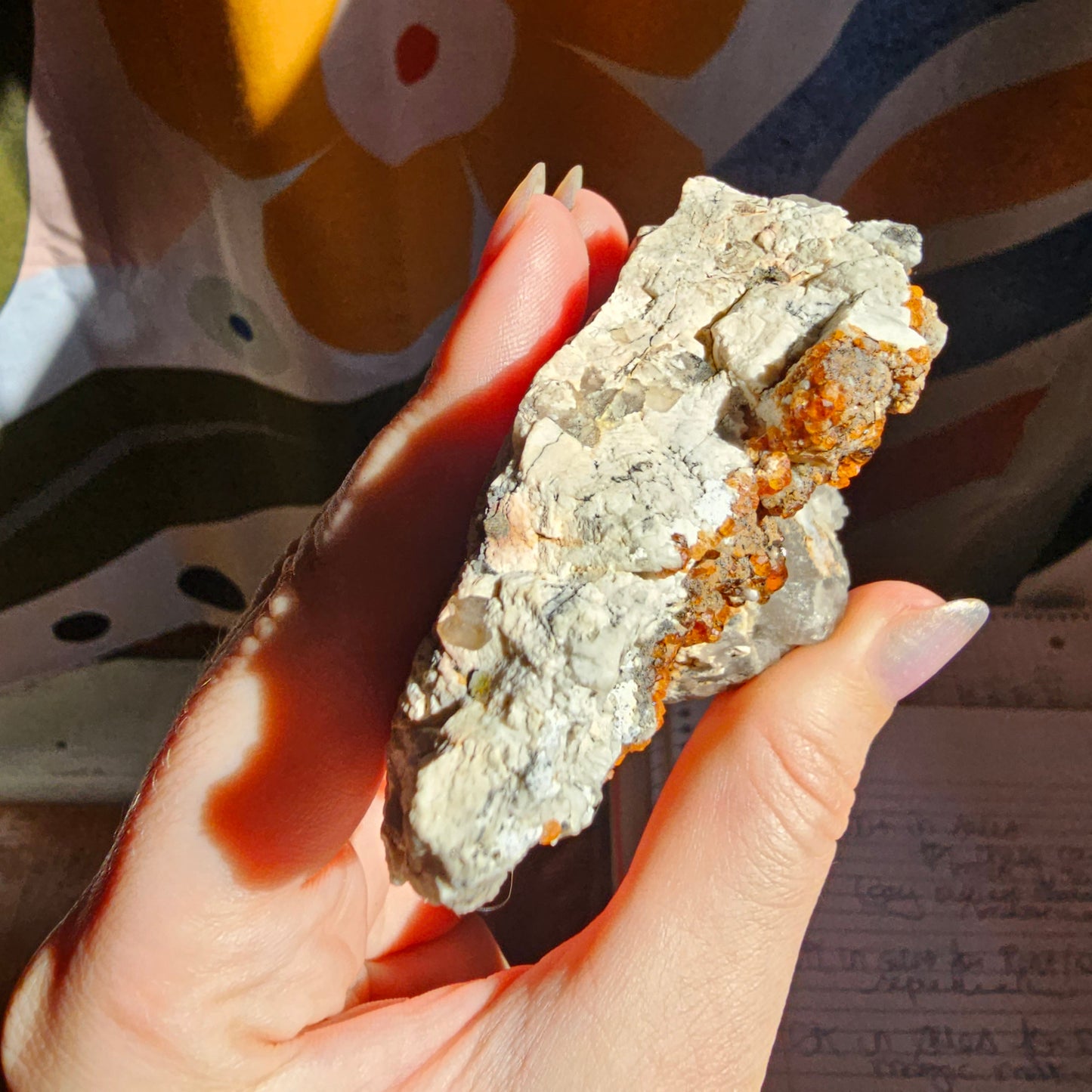 Large Spessartine Orange Garnet Matrix Specimen | Old Stock Chinese Spessartite and Smoky Quartz, Collector Mineral, Rare Sparkling Desk Gem