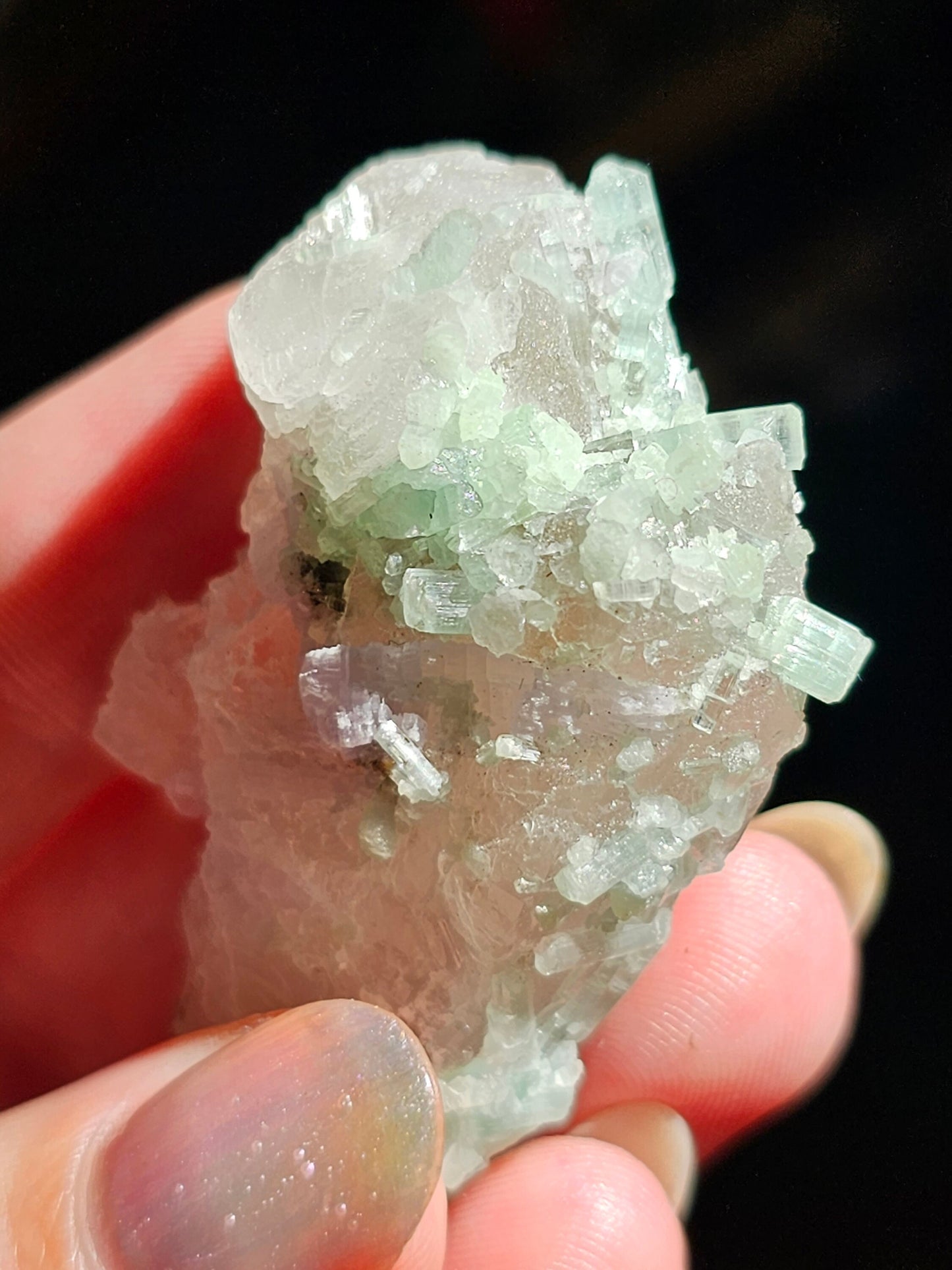 Frosted Elestial Quartz, Seafoam Baby Blue Tourmaline, Lepidolite Crystals | Tabular Elestial Crystal Combo, Laghman Mine, Rare, Collector