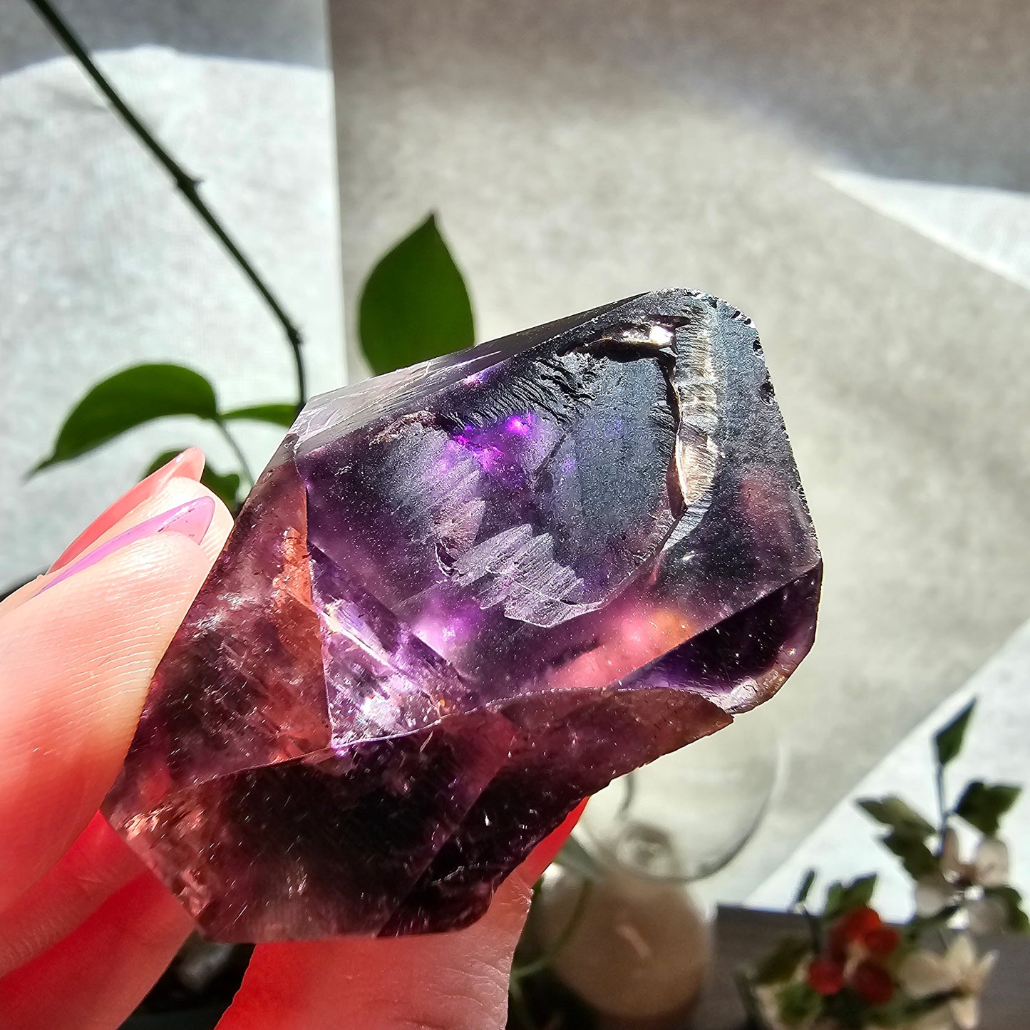 Jelly Purple Blue Shangaan Saturated Amethyst Crystal, Raw Rare High End Quartz Scepter | Terminated Elestial Phantom Crystal from Zimbabwe