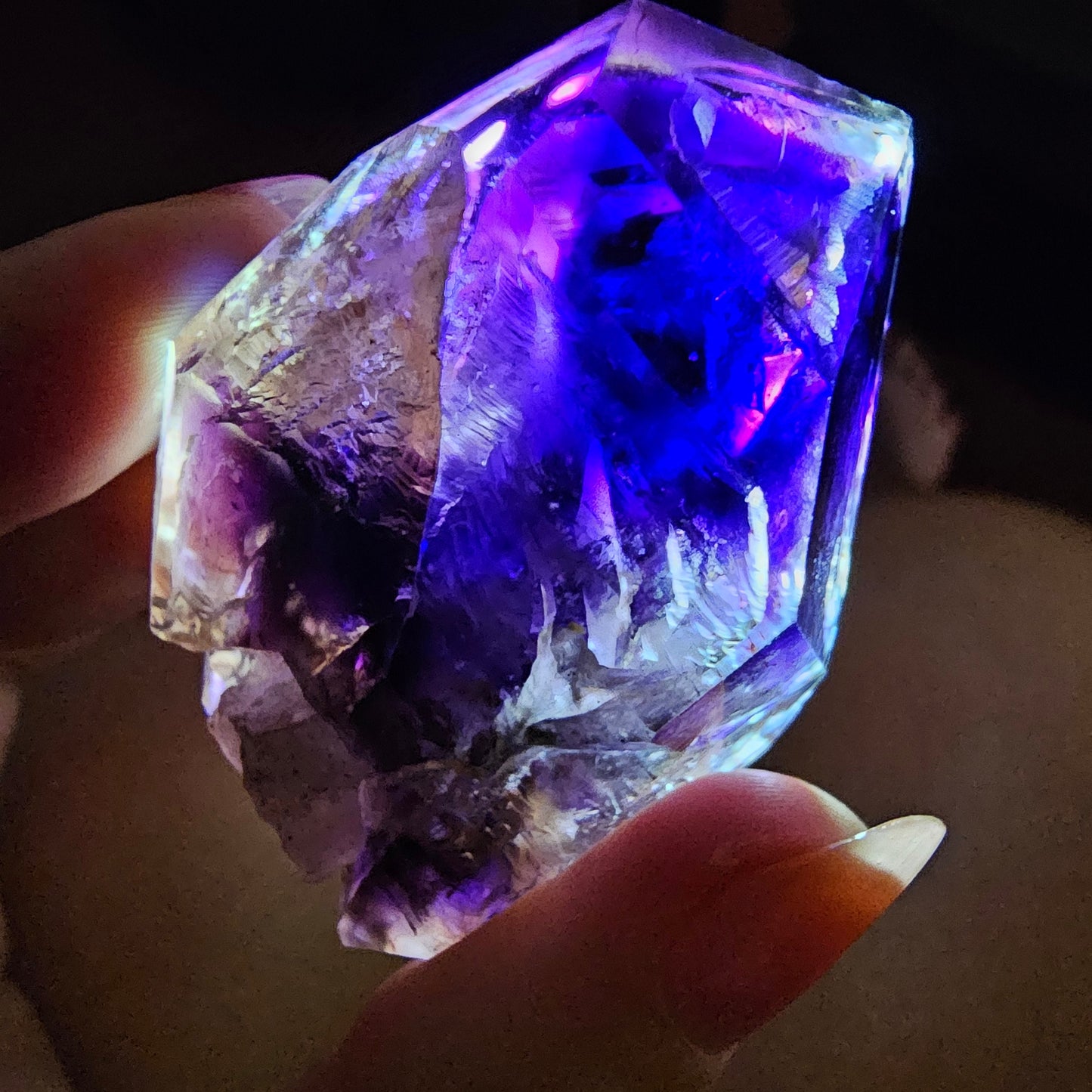 Jelly Purple Blue Shangaan Saturated Amethyst Crystal, Raw Rare High End Quartz Scepter | Terminated Elestial Phantom Crystal from Zimbabwe