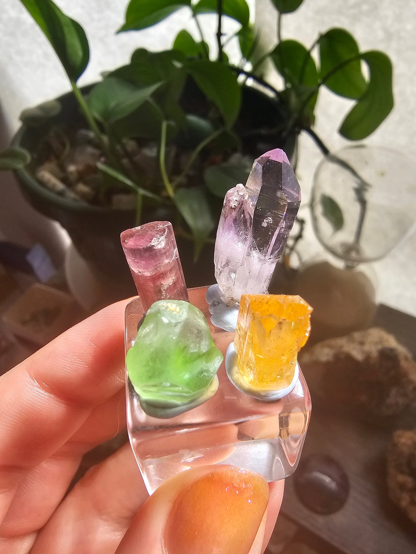 Raw Gems Set, Colorful Rare Minerals, Jewelry Making, Collector Stones | Vera Cruz Amethyst, Imperial Topaz, Peridot, Rubellite <100