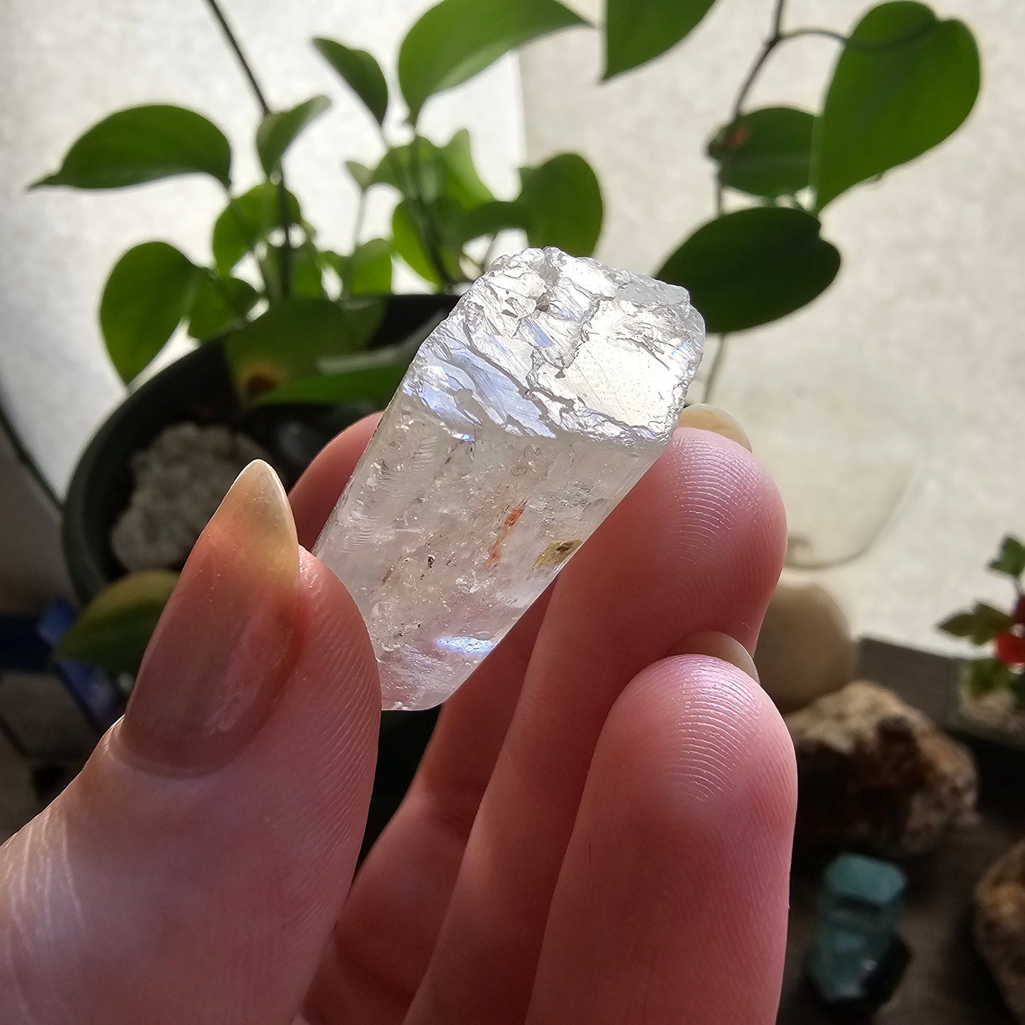 Large Topaz Crystal, Clear with Petroleum Inclusions, Self Standing and Double Terminated, Collector Gemstone, November Birthstone Gift