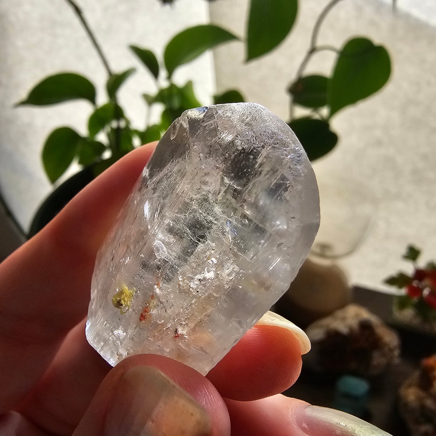 Large Topaz Crystal, Clear with Petroleum Inclusions, Self Standing and Double Terminated, Collector Gemstone, November Birthstone Gift