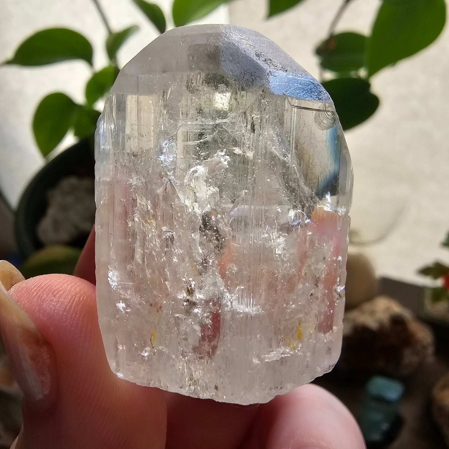 Large Topaz Crystal, Clear with Petroleum Inclusions, Self Standing and Double Terminated, Collector Gemstone, November Birthstone Gift