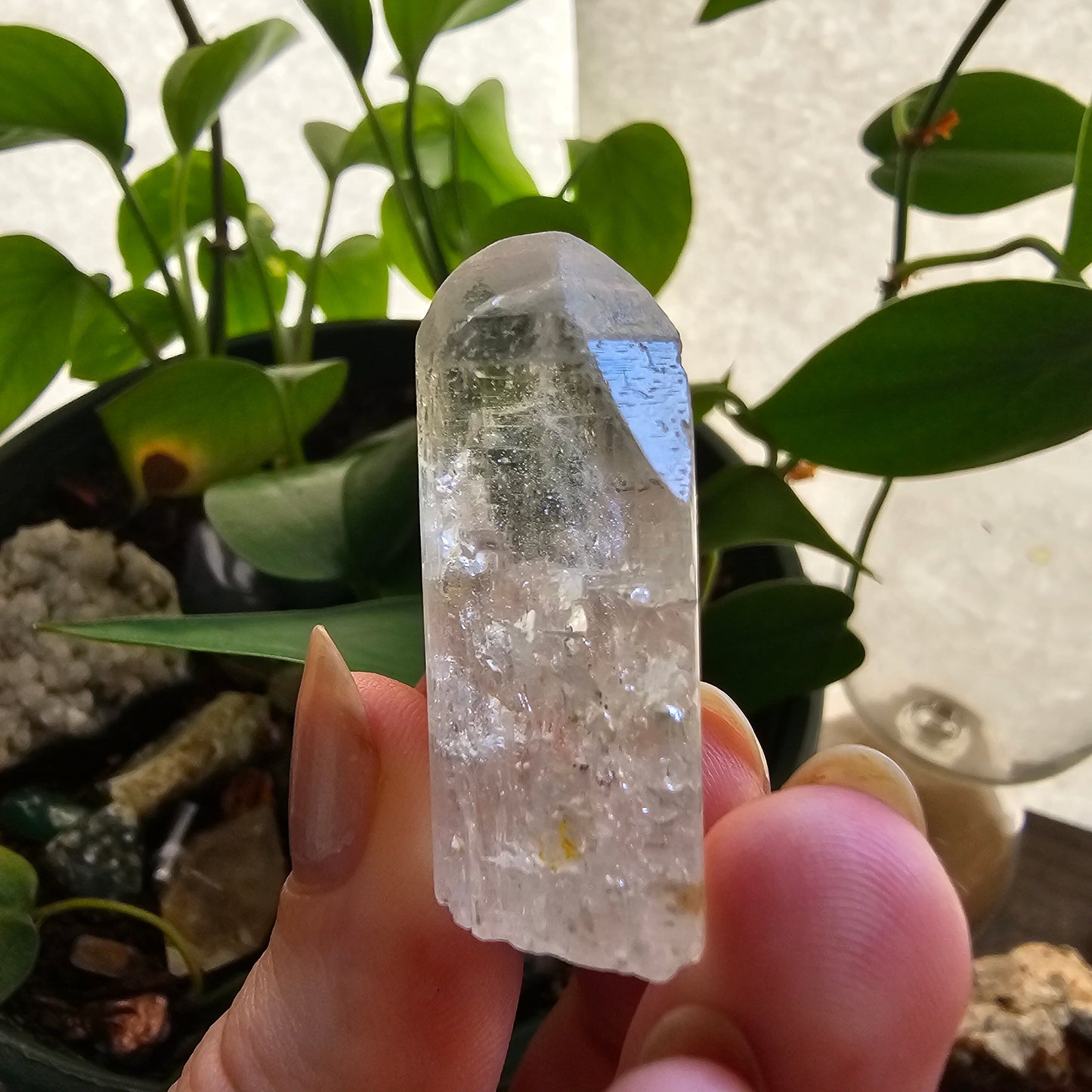 Large Topaz Crystal, Clear with Petroleum Inclusions, Self Standing and Double Terminated, Collector Gemstone, November Birthstone Gift
