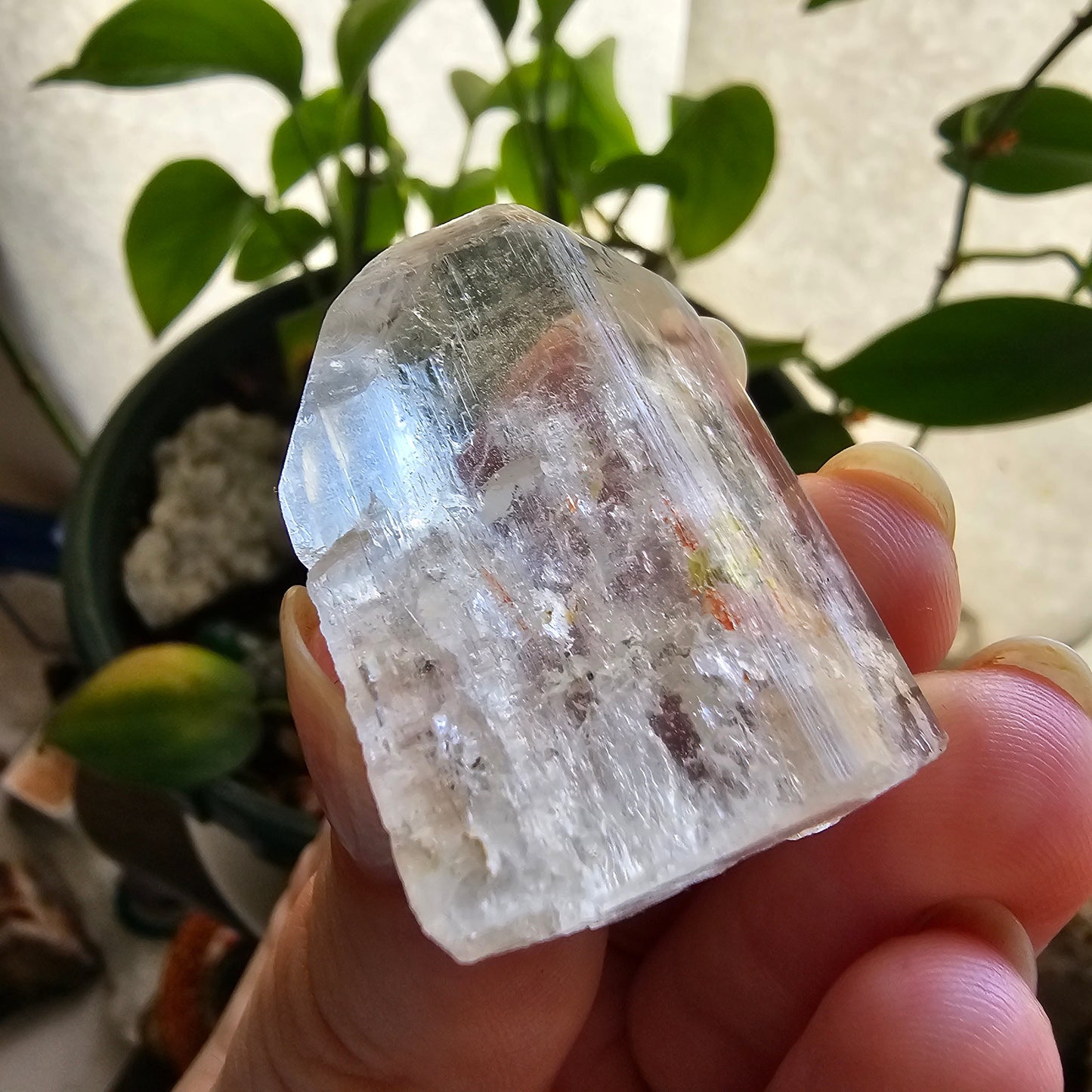 Large Topaz Crystal, Clear with Petroleum Inclusions, Self Standing and Double Terminated, Collector Gemstone, November Birthstone Gift