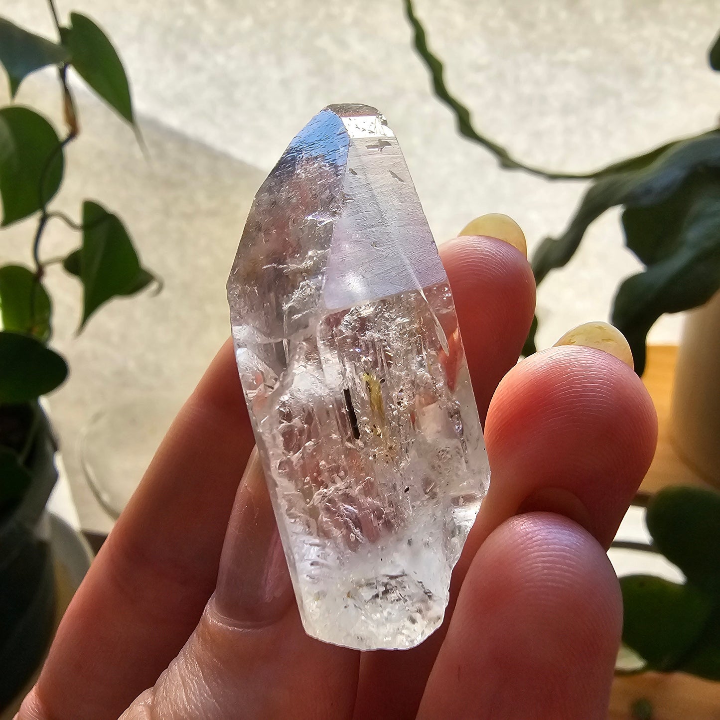 Large Topaz Crystal, Clear with Petroleum Inclusions, Self Standing, Double Terminated, Collector Gemstone, 44g Topaz, November Birthstone