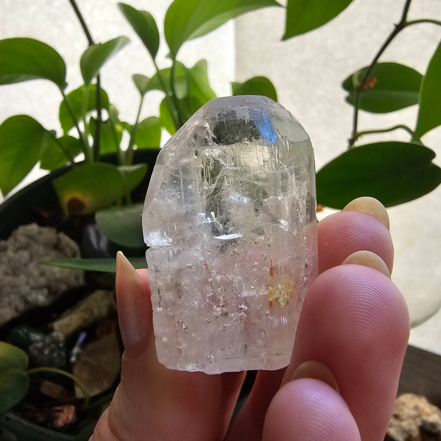 Large Topaz Crystal, Clear with Petroleum Inclusions, Self Standing and Double Terminated, Collector Gemstone, November Birthstone Gift