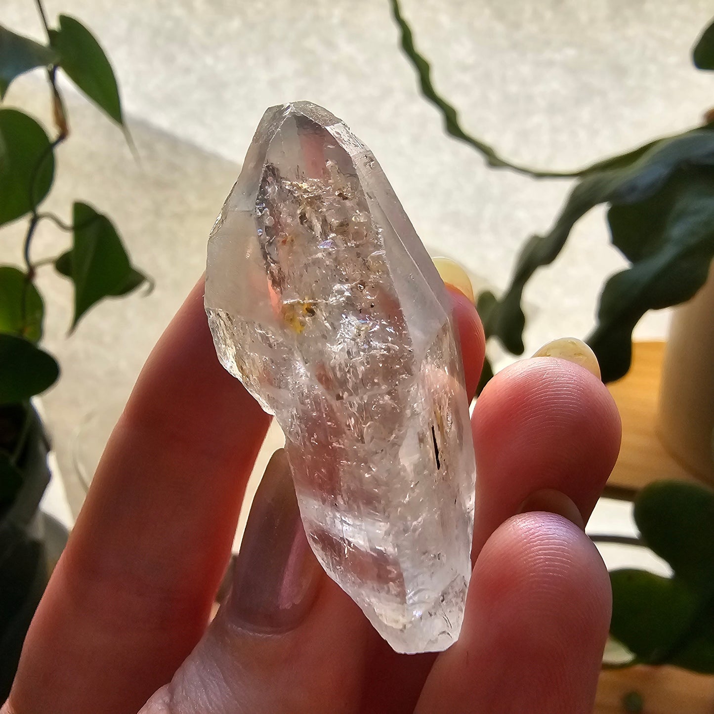 Large Topaz Crystal, Clear with Petroleum Inclusions, Self Standing, Double Terminated, Collector Gemstone, 44g Topaz, November Birthstone