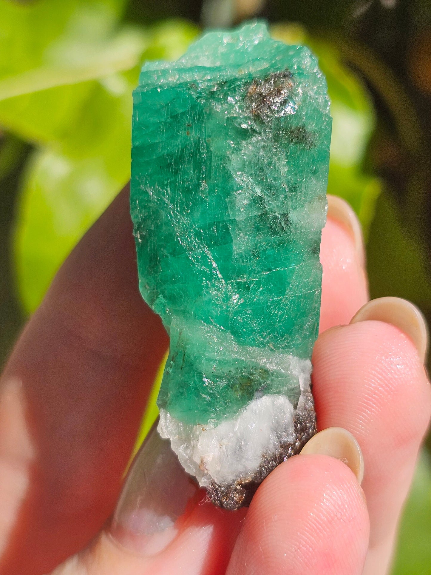 26g!! Raw Emerald Crystal w Sparkling Black Biotite, Chitral Pakistan, Rare Terminated Beryl, Green, Gemstone Collection, Jewelry, Rough Gem