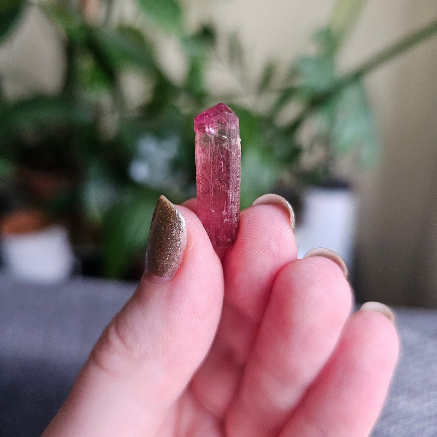 Bright Pink and Blue Rubellite Tourmaline, 2.3g Jewelry Sized, Collector Crystal, Elbaite Specimen from Nigeria, Phantom, Raw/Untreated