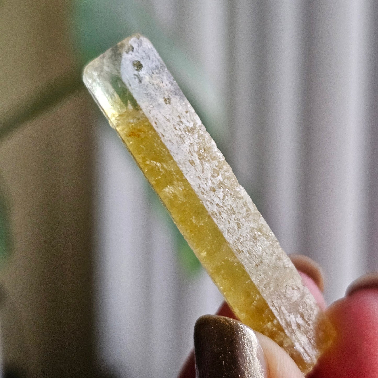 Bright Yellow Beryl, 8g Terminated Pencil Shaped, Raw Crystal, Beryl var. Heliodor, Elongated Gemstone, Banana Yellow Gem